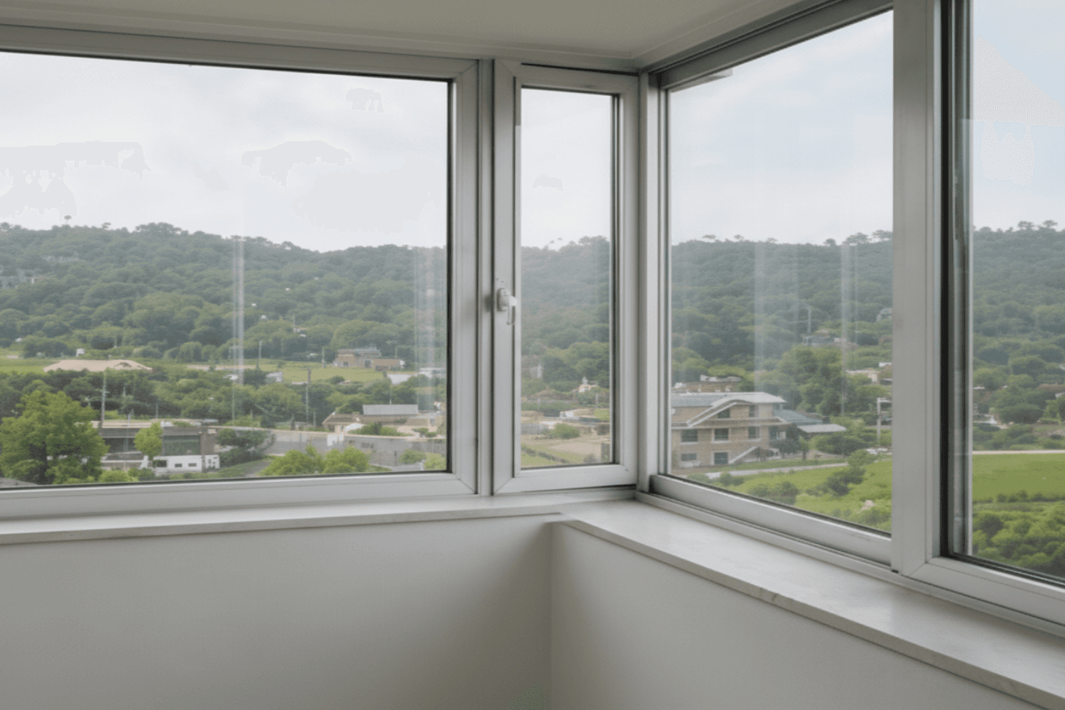 시공 전 - 작업자가 실내 보양 작업 중